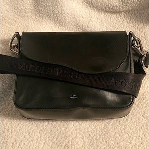 Black Calfskin Leather ACW Asymmetric Crossbody Bag